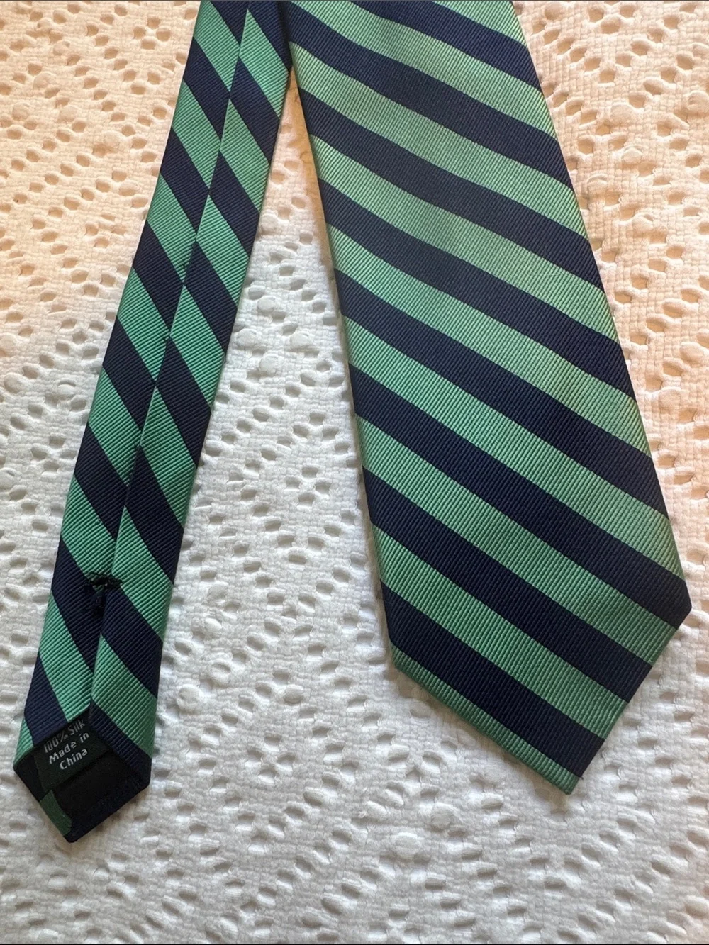 J. Crew Navy and Green Silk Tie